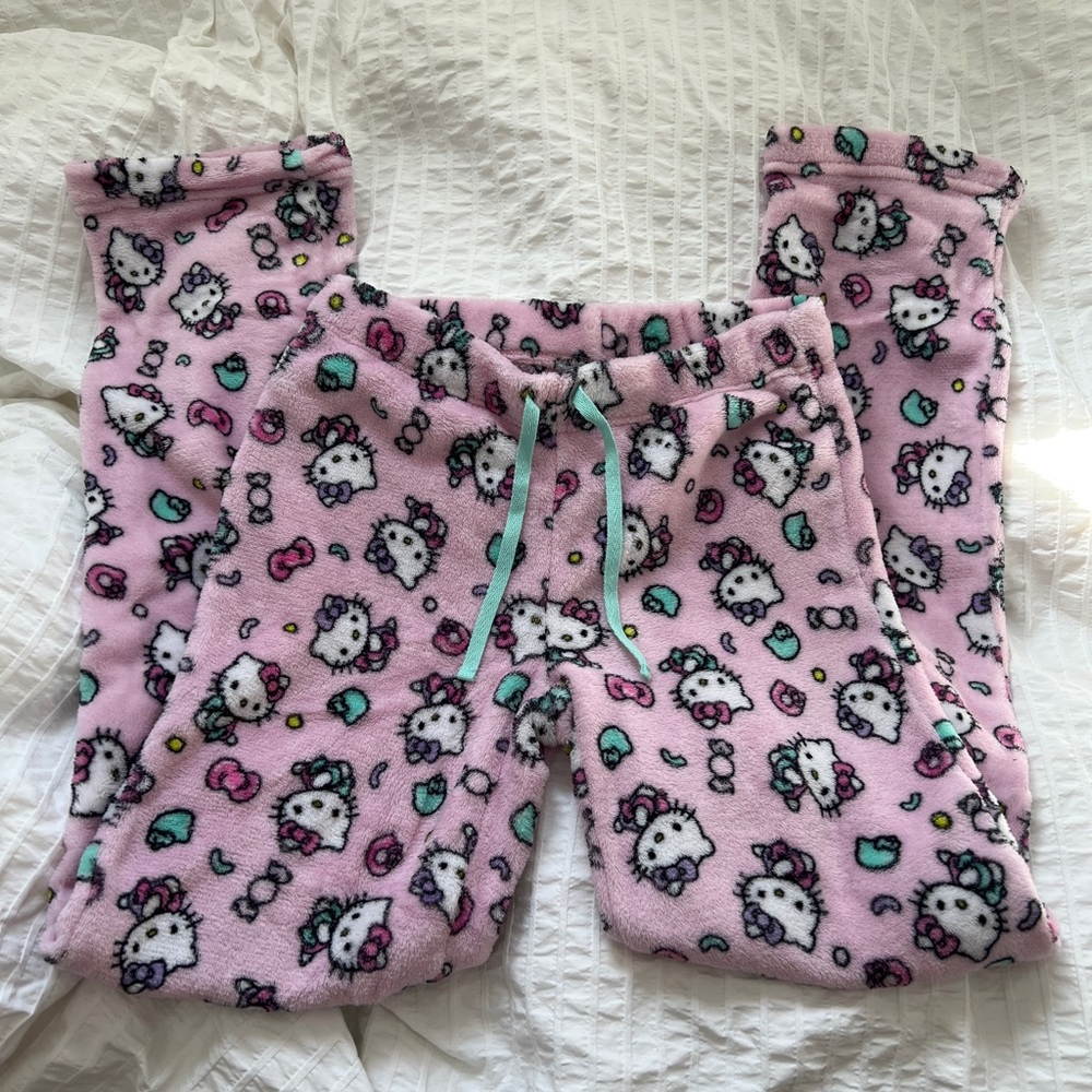 Hello Kitty Pink Fleece Pajama Bottoms